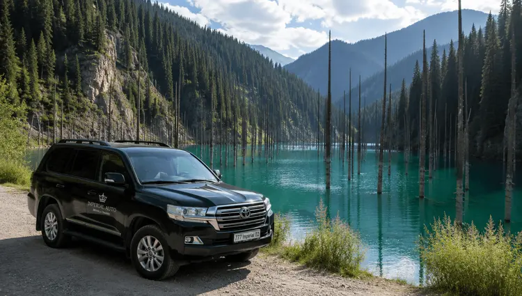 Автомобиль Imperial Auto на дороге к озеру Каинды